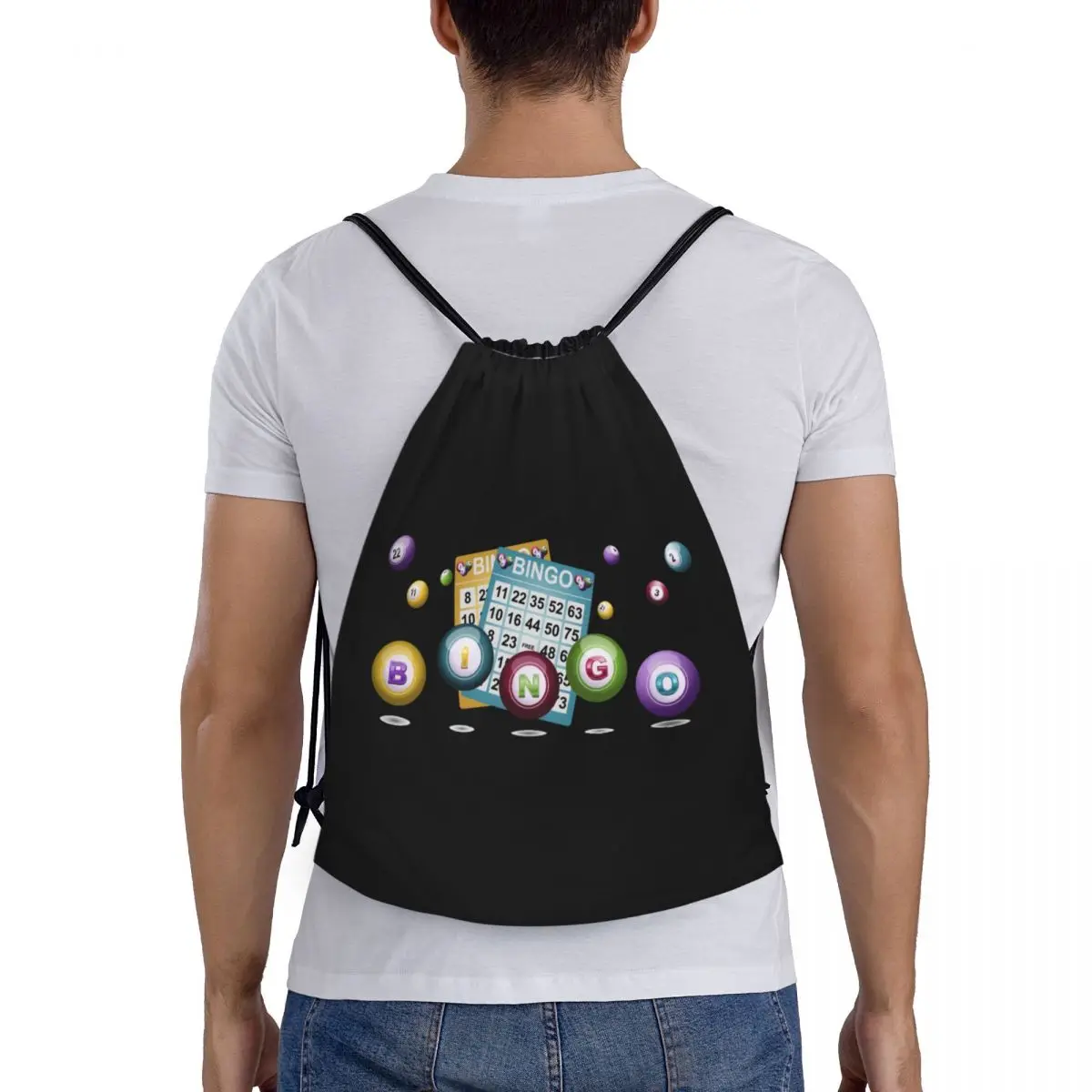 Custom Hot Game Bingo Drawstring Bag, Mochilas Yoga para Sports Gym, Mulheres e Homens, Compras