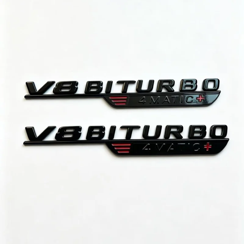 Car 3D New Letters Numbe V8 BITURBO E PERFORMANCE Emblem Car Fender Trim Badge Sticker For S63L SL63s GT63s Badge