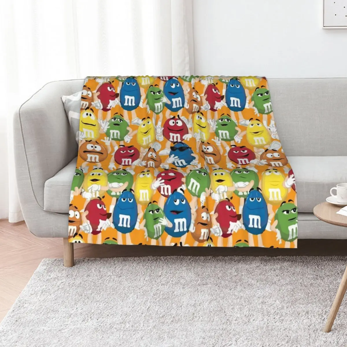 MandM Character Collection Throw Blanket Comforter Travel Personalized Gift Bed linens Blankets