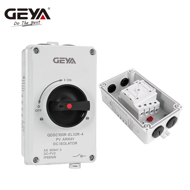 GEYA GDSC120R PV Solar Disconnect Switch DC1200V 32A 4P Isolator IP66 Waterproof for Photovaltaic System with MC4 Connectors view 6