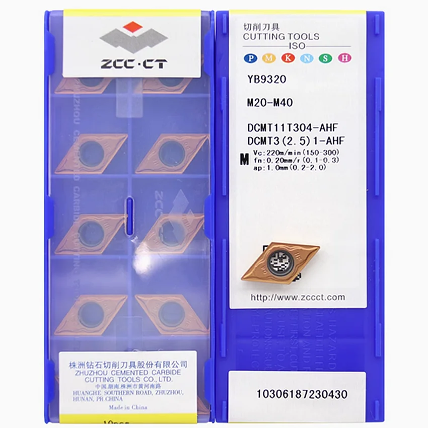 

ZCC.CT DCMT11T302-AHF YB9320/DCMT11T304-AHF YB9320/DCMT11T308-AHF YB9320 DCMT32.51 DCMT32.52 CNC carbide inserts 10PCS/BOX