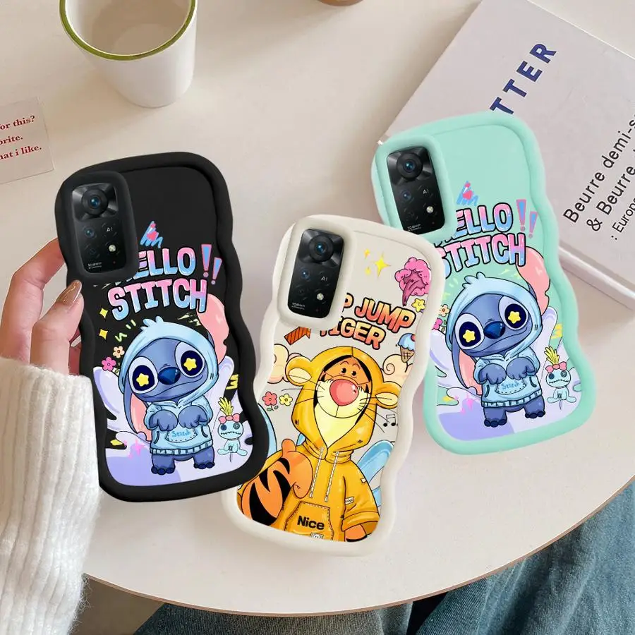 Soft Phone Cover Case for Xiaomi Redmi Note 12 11 Pro 10 Lite 10s 14 13 Plus 11 9s Disney Stitch Pooh