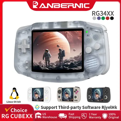 ANBERNIC RG34XX & RG CubeXX Retro Handheld Game Console H700 Linux 64-bit 64GB 5000Games Support WIFI Bluetooth HD Connection TV