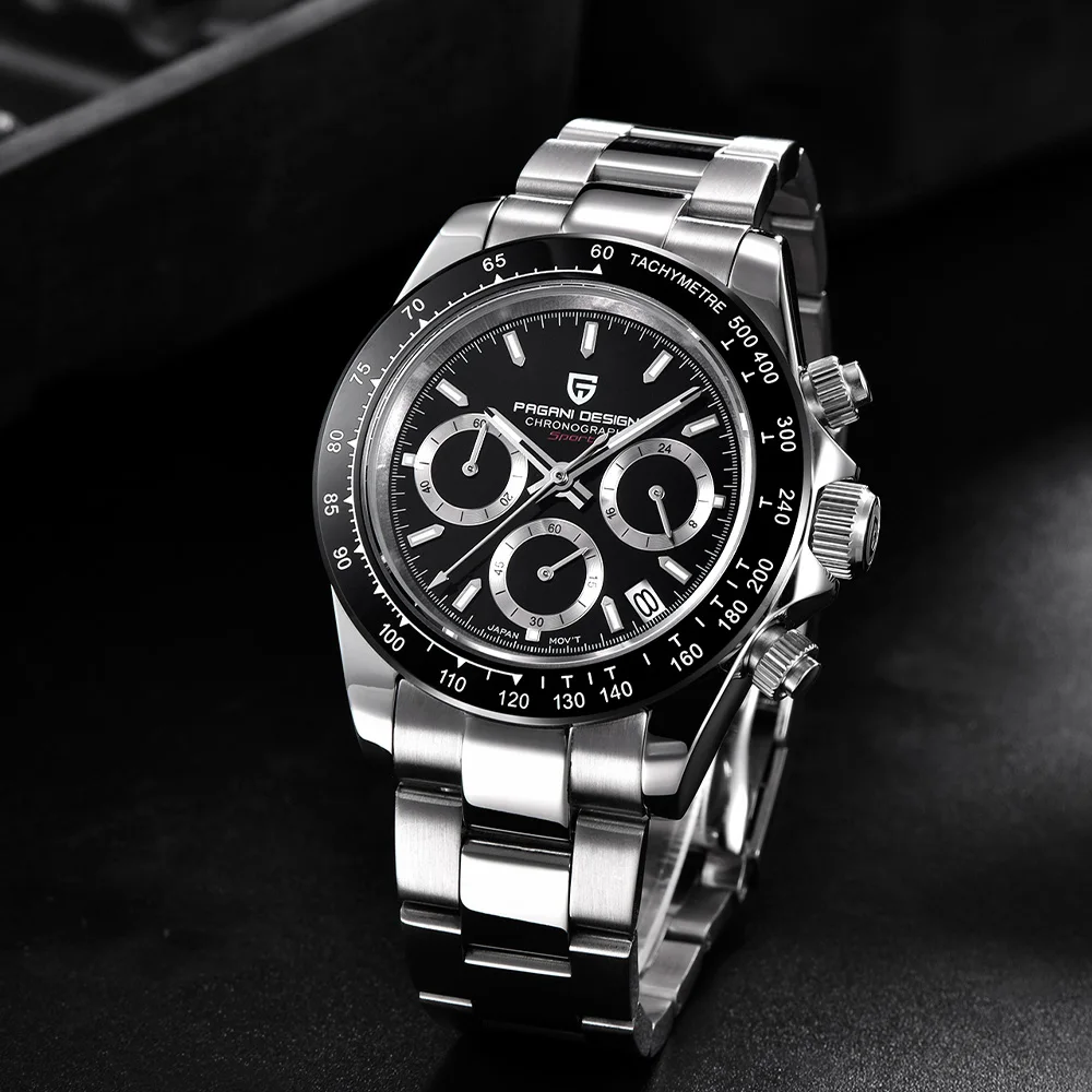 2025 جديد باجاني تصميم ساعة كوارتز رجالية العلامة التجارية الفاخرة الياقوت VK63 كرونوغراف رياضي تاريخ تلقائي 10BAR ساعة هدية صندوق #2