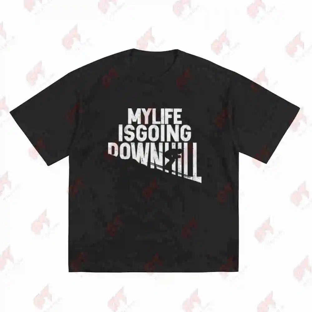 My Life Is Going Downhill Skiing Enthusiast Short Sleeve Tee 100% Cotton T-Shirt