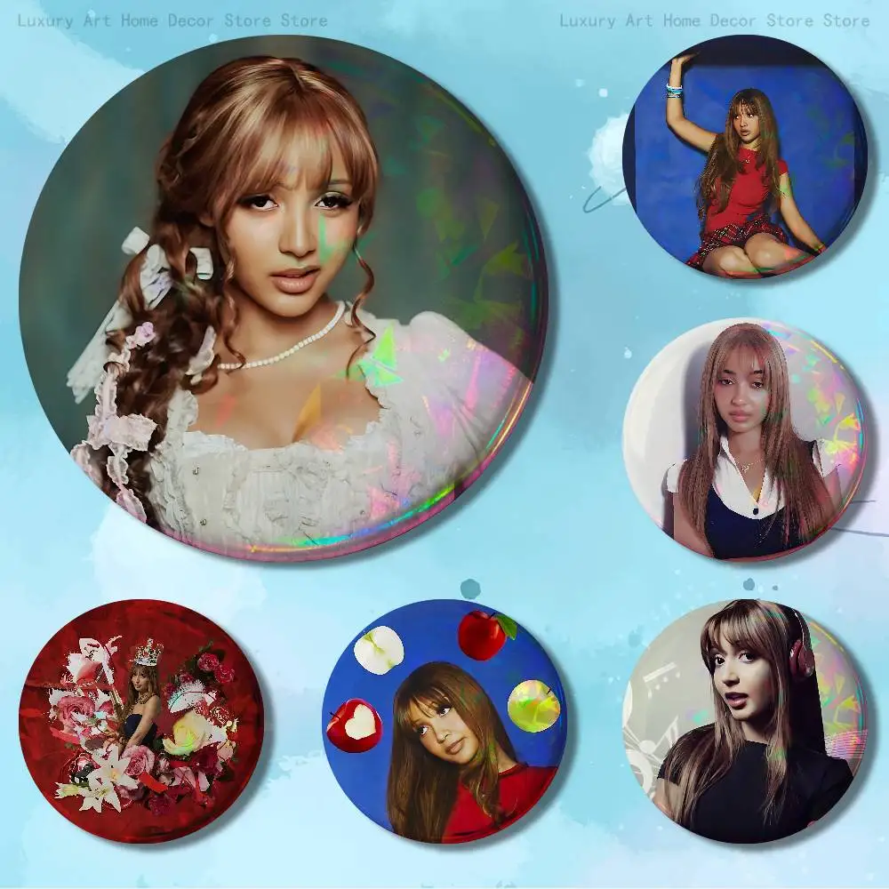 P-PinkPantheress-S Fancy Some More New Badge Round Brooch Tinplate Figure Icon DIY Clothing Accessories Collectible Gifts Badges