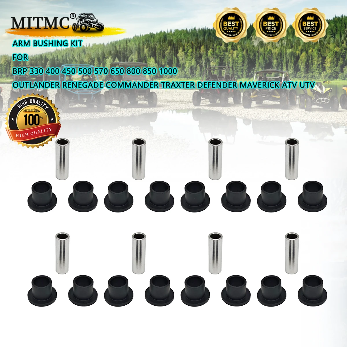 Arm Bushing Kit For BRP 330 400 450 500 570 650 800 850 1000 Outlander Renegade Commander Traxter Defender Maverick ATV UTV