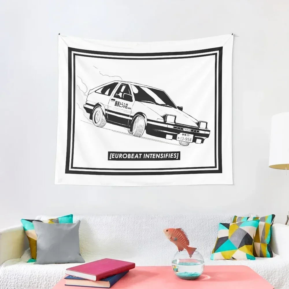 Eurobeat Intensifies AE86 Kansei Dorifto Initial D Car Tapestry Wall Decorations Room Design Tapestry