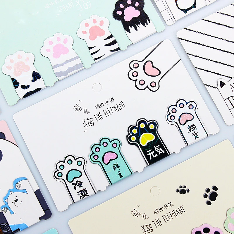 4/6Pcs Cartoon Magnetic Bookmarks for Books Cute Kawaii Bookmark Office School Stationery Teacher's Gifts Book Accessories