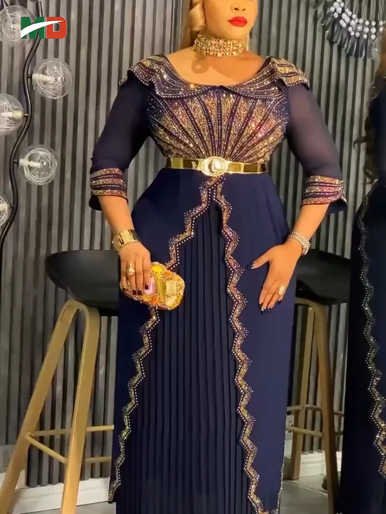 MD アフリカンドレス 女性用 トルコドレス プラスサイズ マキシドレス 結婚式 パーティードレス アフリカ服 高級 エレガントドレス 2025年新作