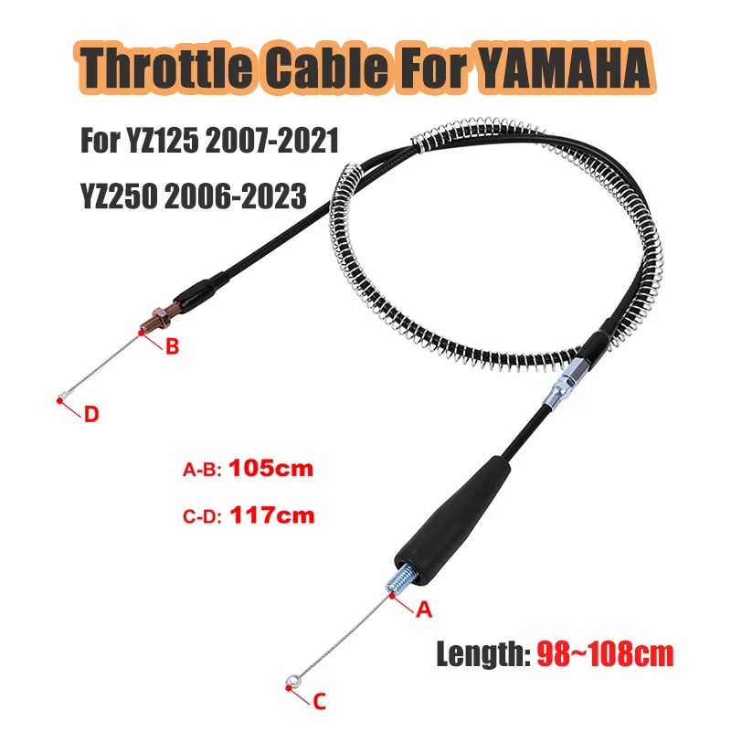 

Motorcycle Accessories Throttle Cable Wire Fuel Return Cable For Yamaha YZ125 YZ 125 2007-2022 YZ250 2006-2023 YZ 125 250