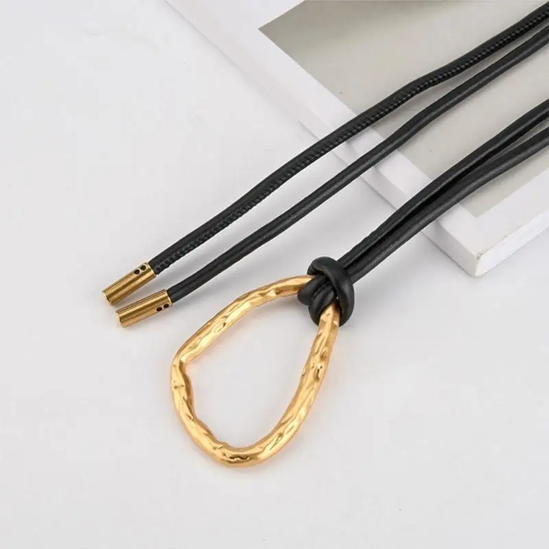 A52E Stylowa talia Cincher Prosty krawat Złote klamry Paliw do swobodnego cosplay