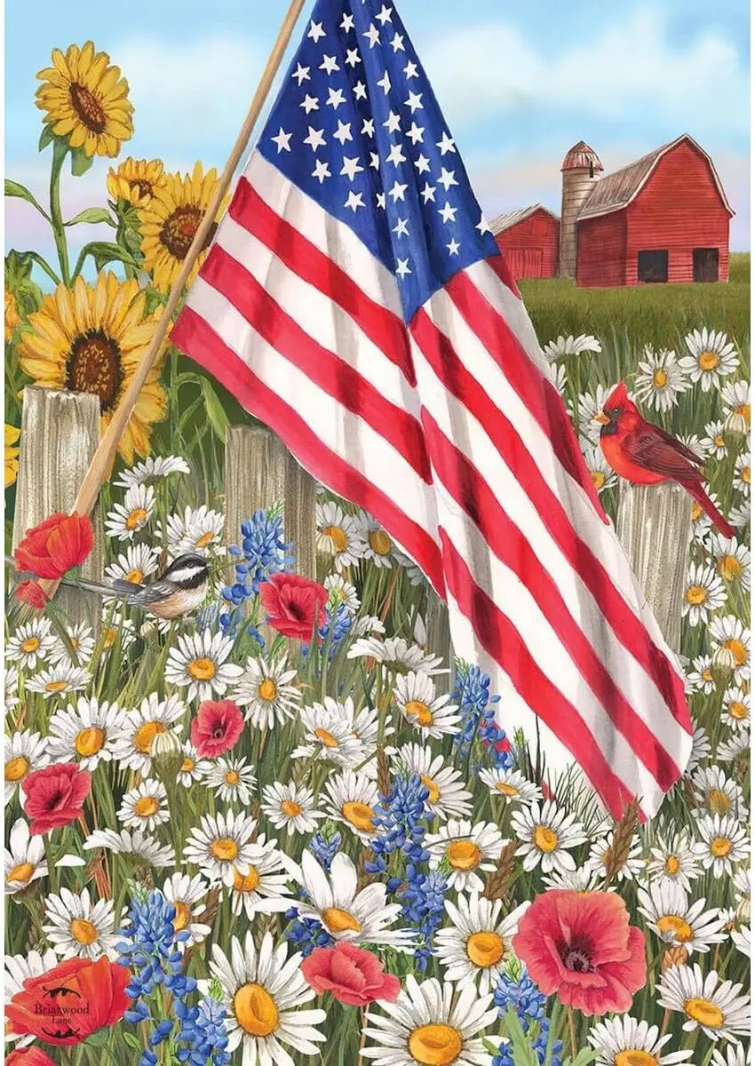 Briarwood Lane America the Beautiful Summer Garden Flag llp