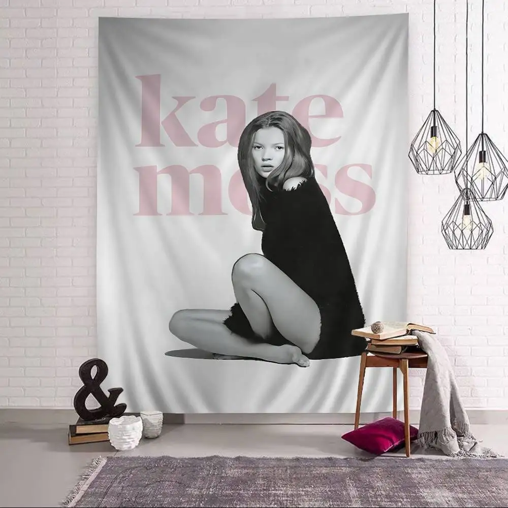 Vintage Sexy Supermodel Kate Moss Anime Tapestry Hanging Tarot Hippie Wall Rugs Dorm Home Decor