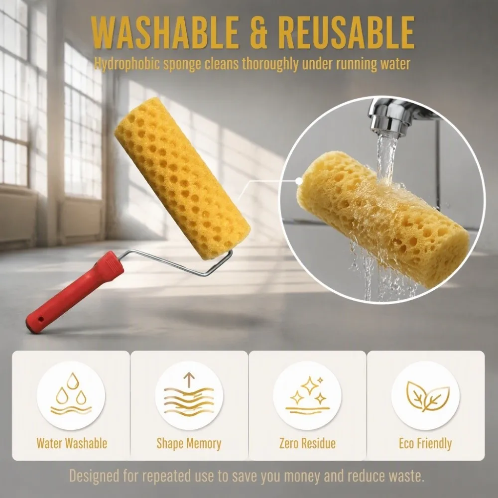 With Handle Texture Pattern Paint Roller Pattern Tool Art Painting Seaweed Sponge Roller Brush Texture Tool