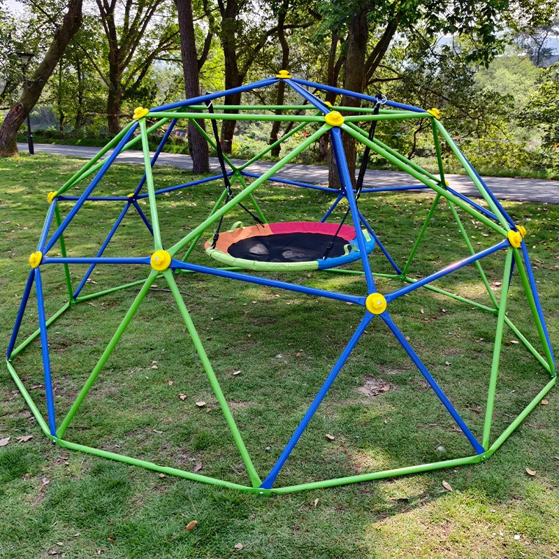 10-Foot children's play dome climber, including hammock swing, easy to assemble, suitable for outdoor parks
