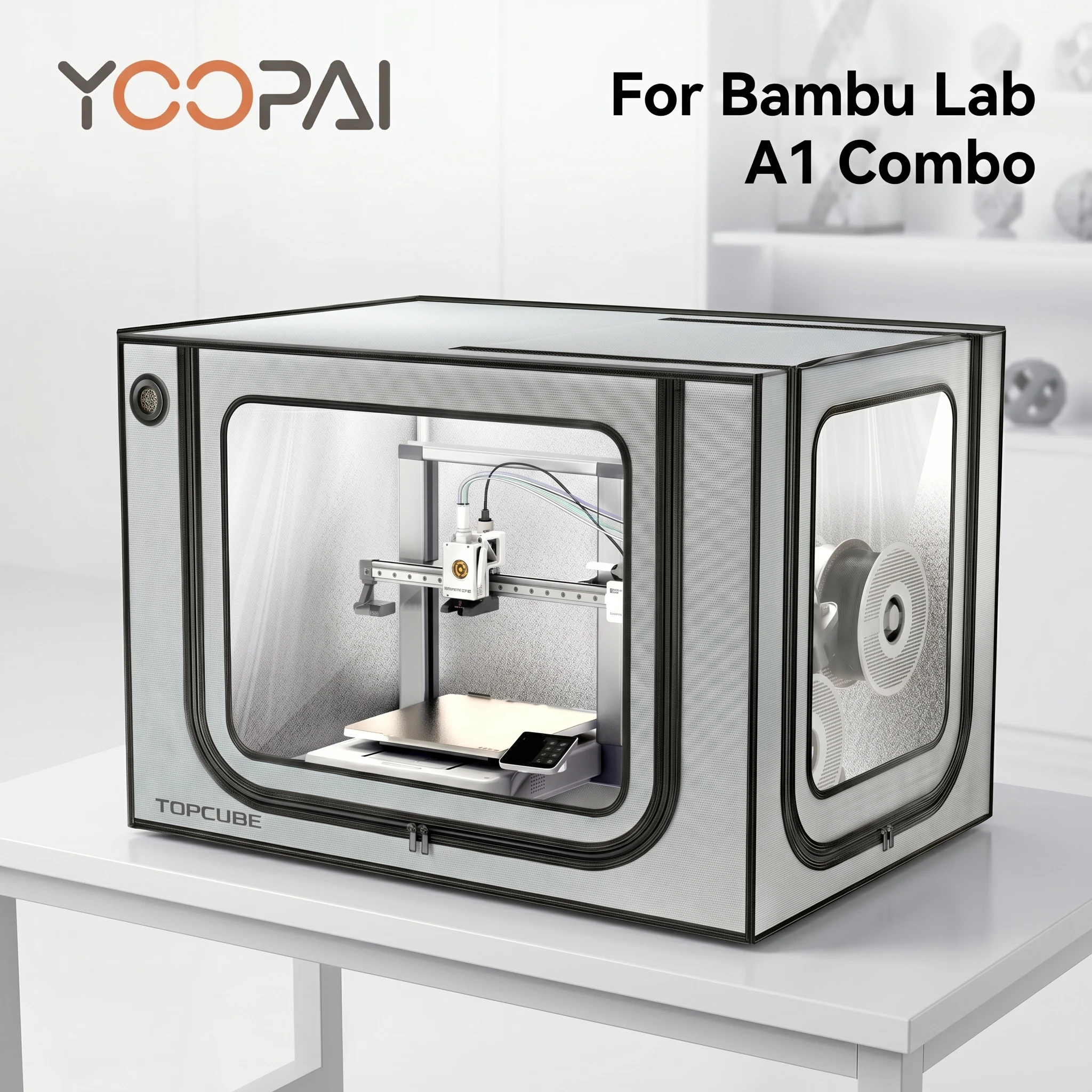 YOOPAI 3D-Drucker-Gehäuse für Bambu Lab A1/A1 Mini Combo LED-Licht Wasserdicht Geräuschreduzierend Konstante Temperatur