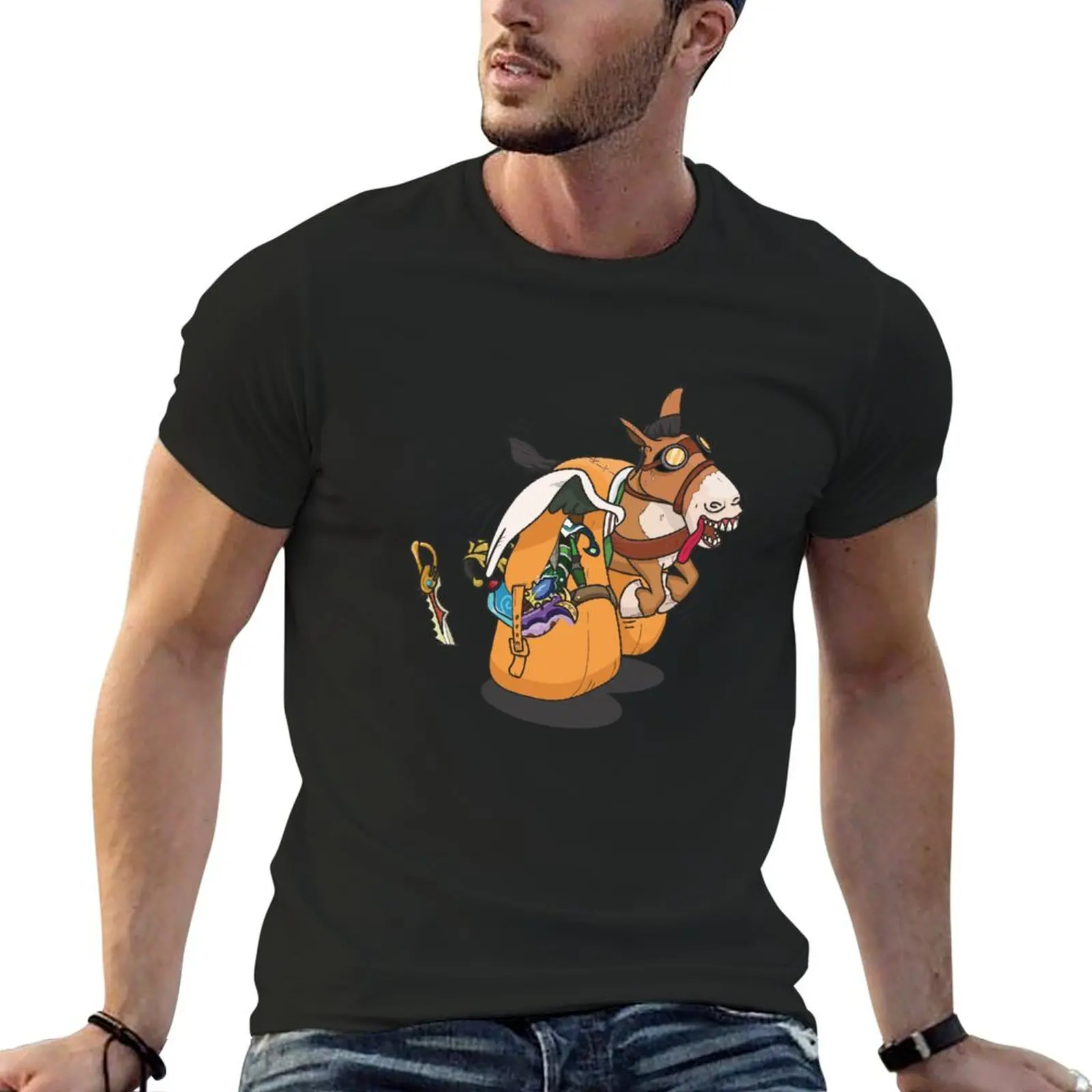 Donkey courier T-Shirt sweat oversized graphic tee plain T-shirts for men cotton