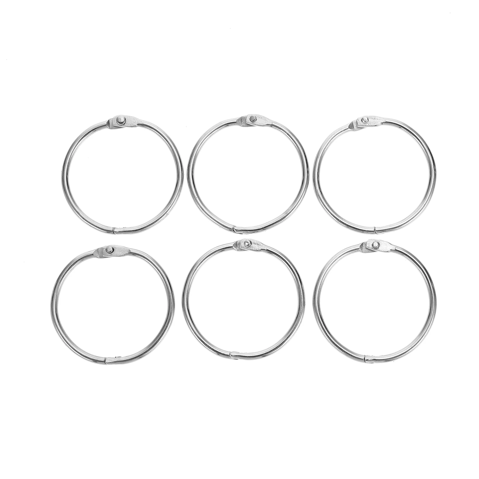 

50 Pcs Ring Binding Lock Calendar Binder Rings for Flash Cards Iron Clips DIY Book Scrapbook Blinder Circles Silver Flexible