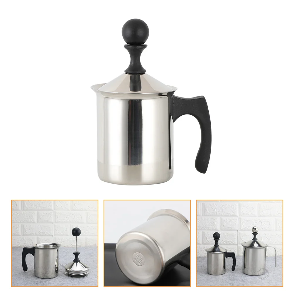 

Manual Milk Frother Premium Stainless Steel Pitcher Ergonomic Handle Easy Clean Heat Resistant Latte Art Cappuccino Coffee