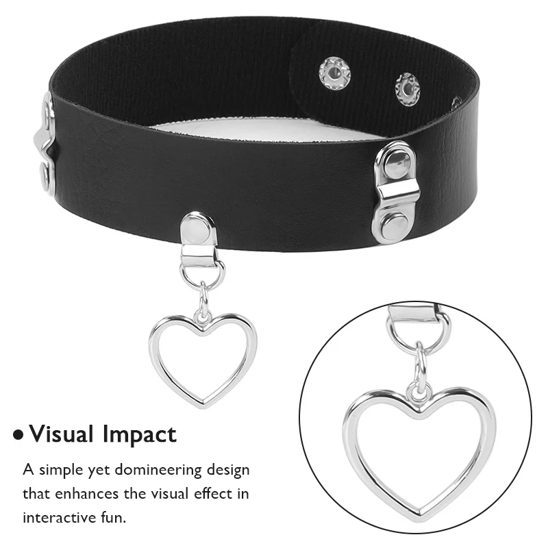 ألعاب الجنس المثيرة الرقيق عبودية طوق جلدية فاخرة ضبط النفس سلسلة معدنية المقود BDSM للنساء الأزواج ألعاب الكبار C09 #5