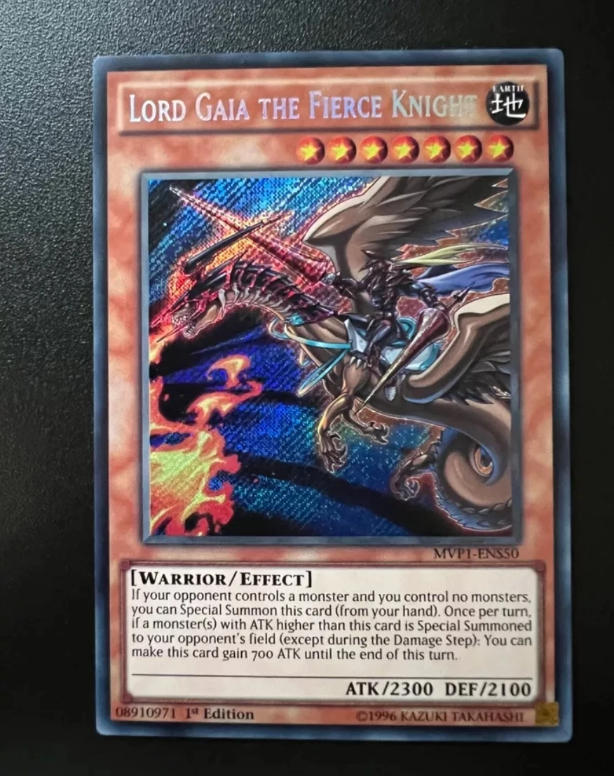 Yugioh KONAMI Duel Monsters MVP1-ENS50 Lord Gaia the Fierce Knight Secret Rare English 1st Edition Collection Mint Card