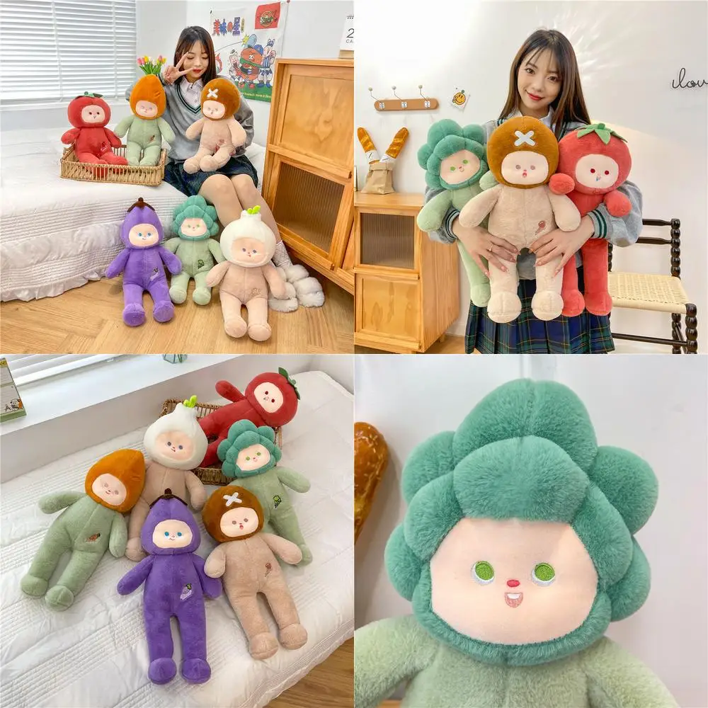 

Кавайная плюшевая игрушка, овощная детская серия, милая наполненная кукла для детей, подарок на день рождения, мягкая приятная подушка с мультяшным животным
