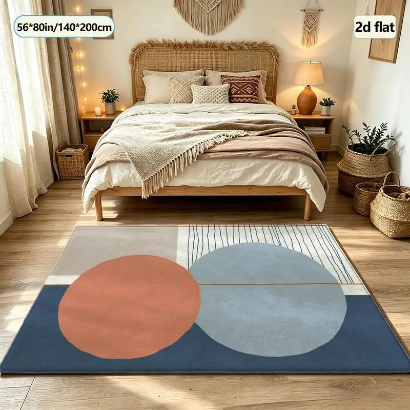 1 piece soft woven minimalist geometric abstract rug, comfortable, suitable for all seasons, lightweight and easy to care for, home decor, room decor, living room, bedroom, entryway, autumn and winter