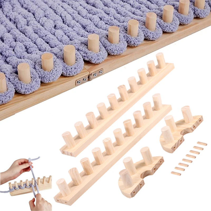 

Вязаный ткацкий станок, одеяло из массивной пряжи, регулируемый портативный ткацкий станок, аксессуары для вязания крючком для массивных одеял, ручное вязание