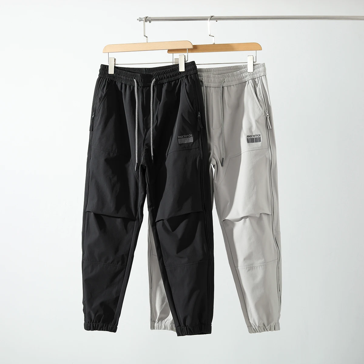 

Мужские модные повседневные брюки, осенний сезон, легкая тканевая боковая молния, дизайн с манжетами, свободный крой, спортивные длинные брюки