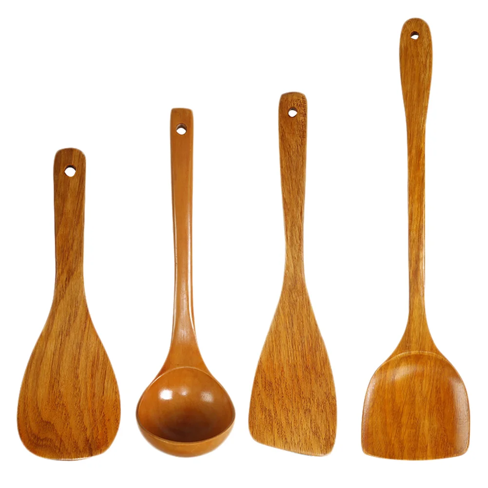 

Wooden Spoon Kitchen Spatula Set Kitchenware High Temperature Resistance Tool Cooking Utensil Tools