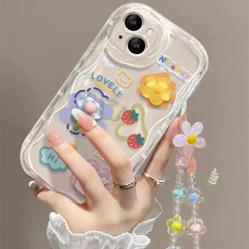 3D Bear Hang Phone Case for Xiaomi POCO X5 X3 X6 Pro X4 NFC GT F3 F4 M3 M4 M6 Pro 12 11 Lite 5G NE 12T Cute Bracelet Cover Couqe