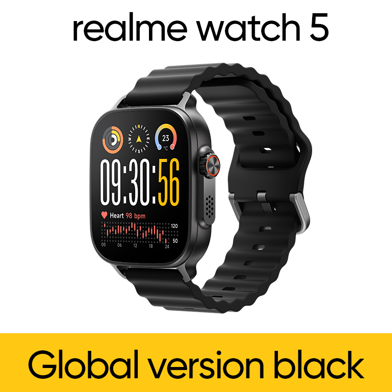  Original realme watch 5 Global Version  460mAh 14-Day Battery Life 1.97" 600nits AMOLED IP68 waterproof 300+ Themes Support GPS 