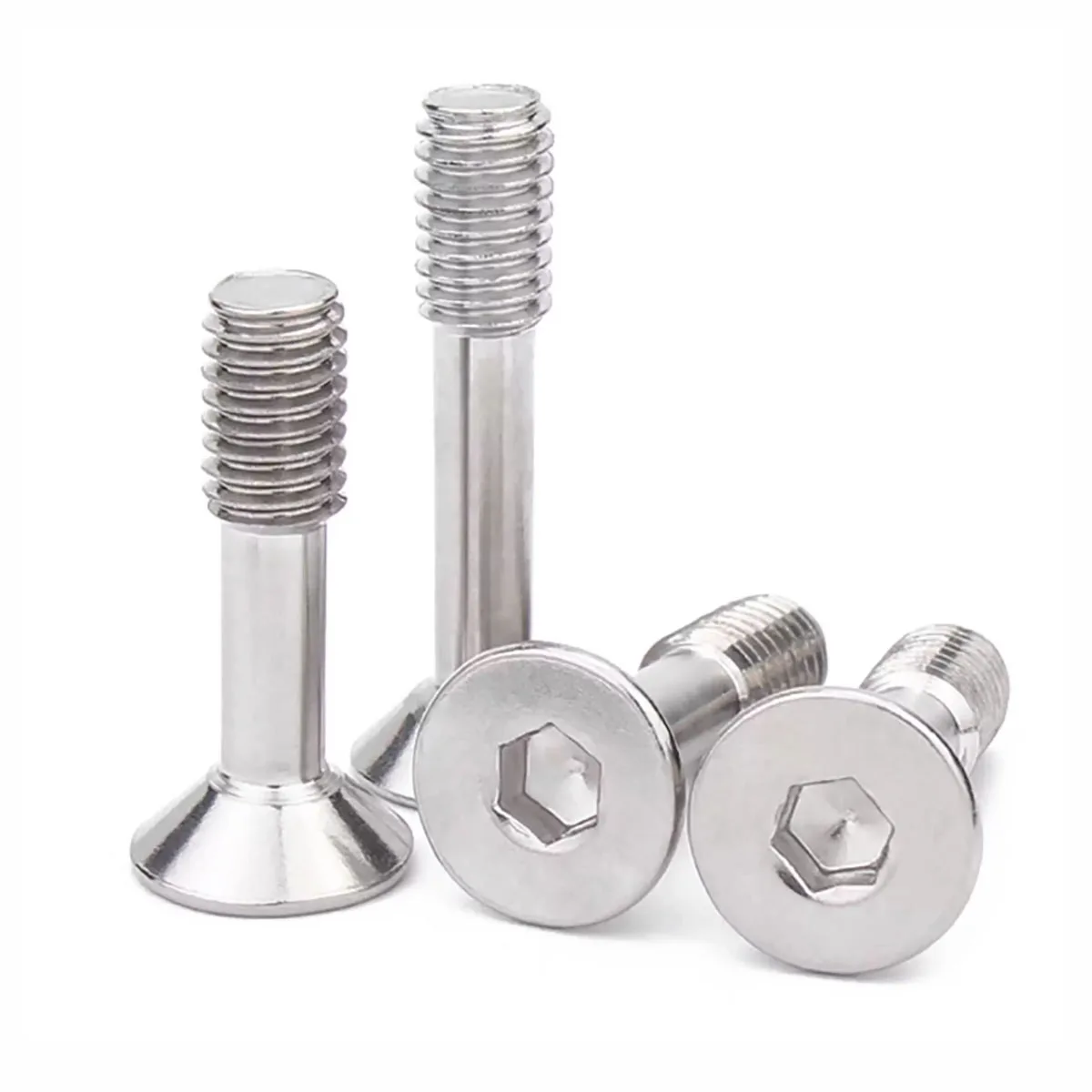 304 Stainless Steel Countersunk Head Hex Socket Captive Screws Half Thread Anti-Loose Non-Removable Panel Screws M3-M6
