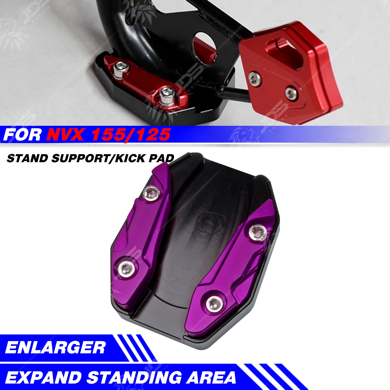JDSTUNING For Yamaha NVX 155/125/SP/ALPHA/TURBO Side Stand Support Shoe Kickstand Pad Center Stand Enlarger Accessories Parts