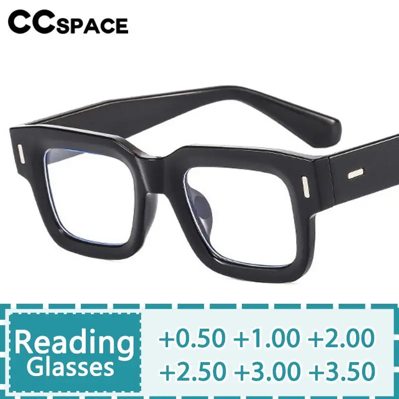 

R57394 Fashion Rivet Optical Reading Spectacles Brand Design Square Vintage Presbyopic Spectacles Dioptric +50 ~+350
