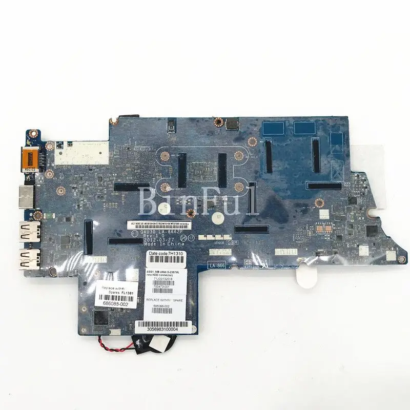 700473 -001 700473 -601 686088 -002 686088 -001 para placa-mãe de laptop Envy 4-1000 QAU30 LA-8662P com CPU I3-2367M HM77 100% teste completo