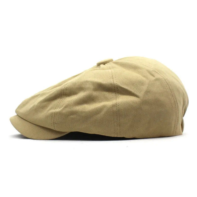 Solide Baumwolle Newsboy Caps Männer Flache Schirmmütze Frauen Maler Baskenmütze Hüte – Detail 6