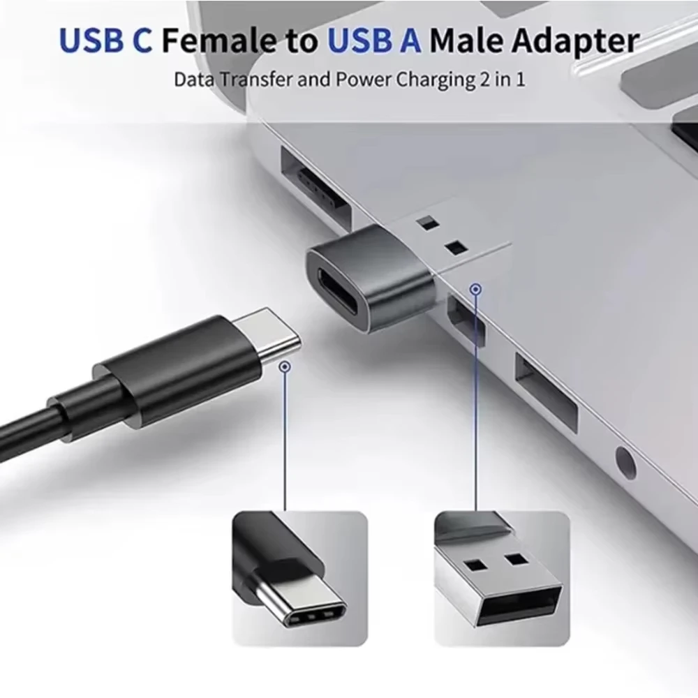 1/2/5 Stück USB-C-Adapter Typ C zu USB-Adapter für Mobiltelefone, Stecker auf Buchse USB-C-Konverter, USB-Typ-C-Konverter für PC-Laptops – Detail 4