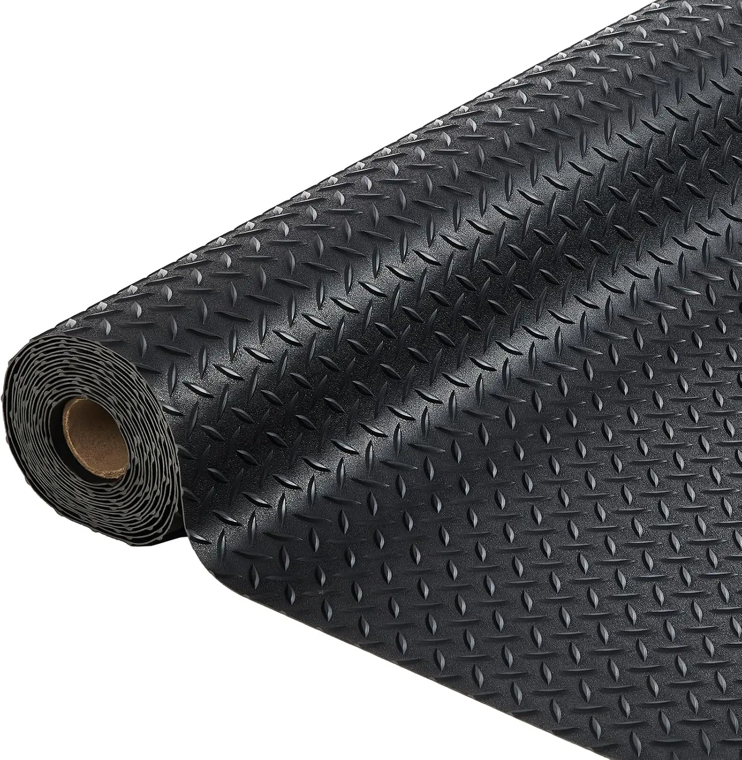 TWISTER.CK Garage Floor Mat – 7.5 X 16 ft, 2.8mm Thick, Diamond Plate PVC Rubber, Non-Slip Floor Protector for Garage, Warehouse, Gym, Trailer & SUV