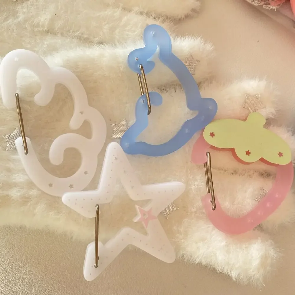 Cute PVC Hollow Strawberry Shape Carabiner Card Holder Keychain Portable Outdoor Keyring Hook Backpack Pendant