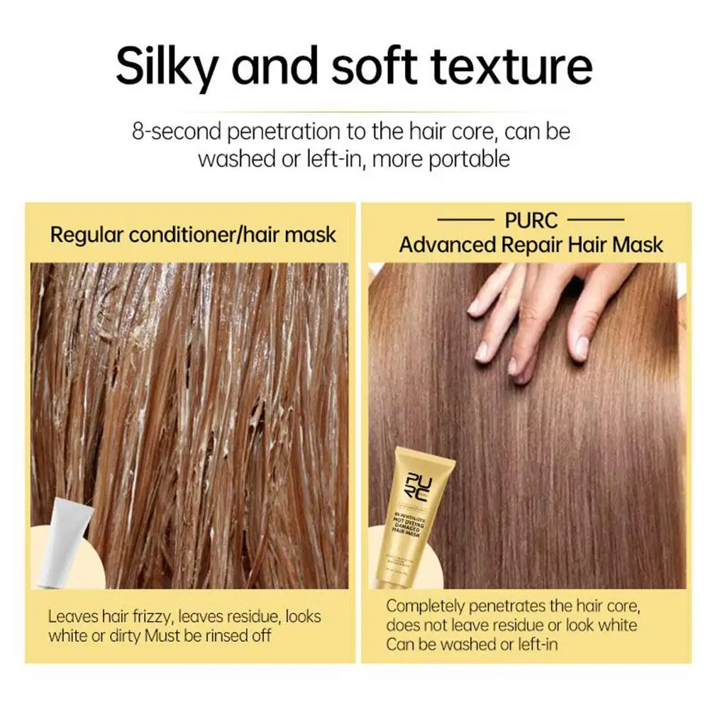 8 ثانية تنعيم لينة إصلاح بيرمز الأصباغ التالفة التجعد العناية بالشعر قناع الشعر المهنية منتجات كريم علاج الكيراتين