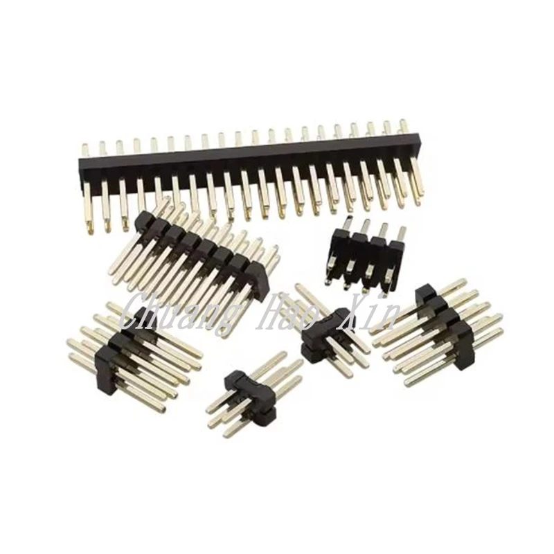 10Pcs 1.27mm Double Row Male Pin Header Connector 1.27 Pinheader Through Holes PCB Strip Socket 2*3/4/5/6/7/8/10/12/15/20/40p