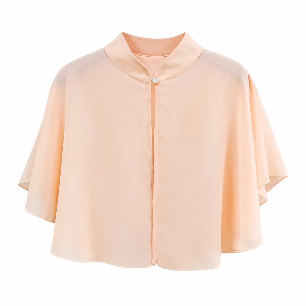 Sun Protection Clothing Multicolor Chiffon Shawl Breathable Short Bridal Cape Loose Short Capelet Women