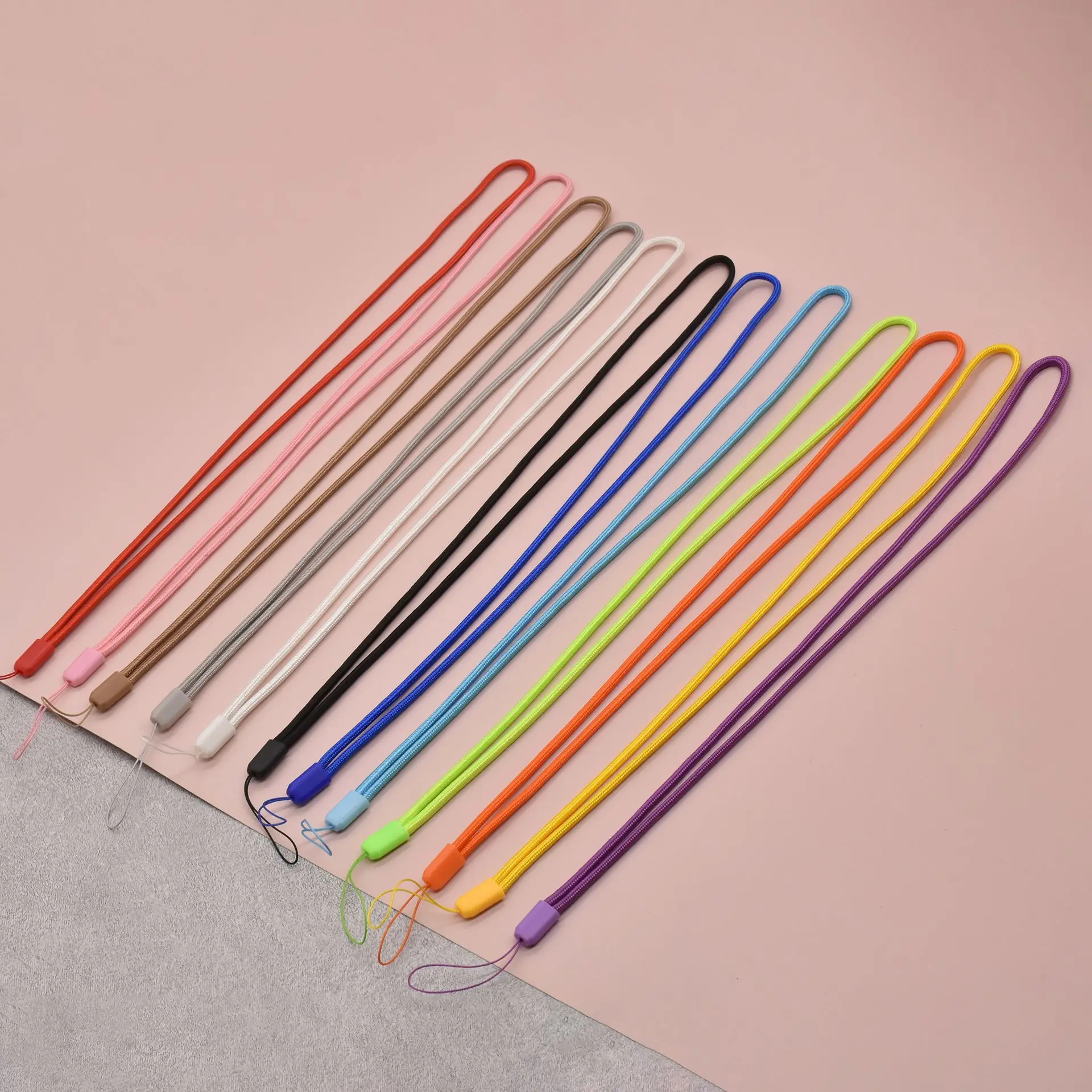 2pc Long Neck Lanyard Strap Phone USB Flash Drive Badge Holder ID Card Cup Fan Anti Lost Hanging Rope Accessories Office Travel