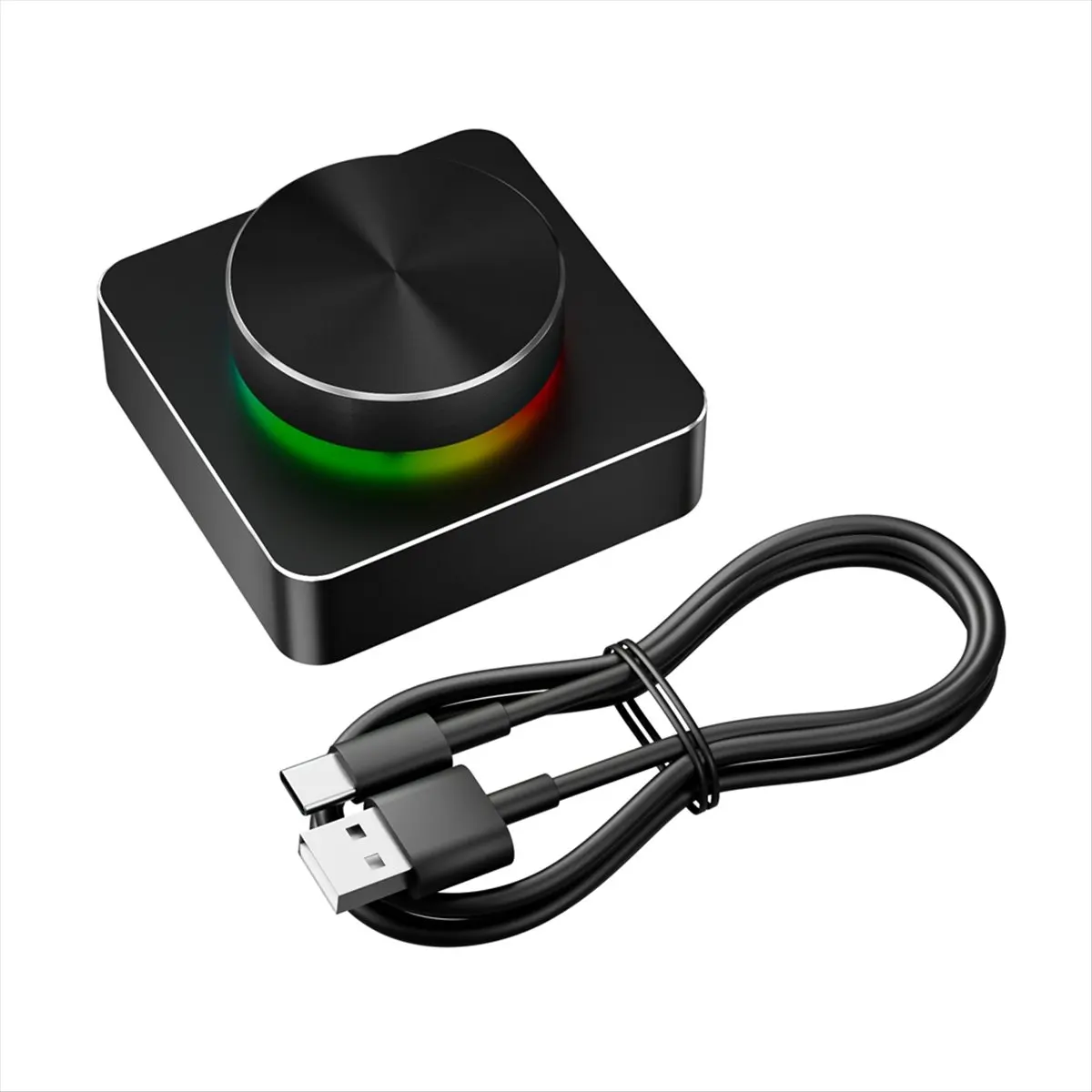 A85P Customizable USB Volume Knob Controller PC Computer Speaker Audio Volume Controller LED Effect Plugs and Play