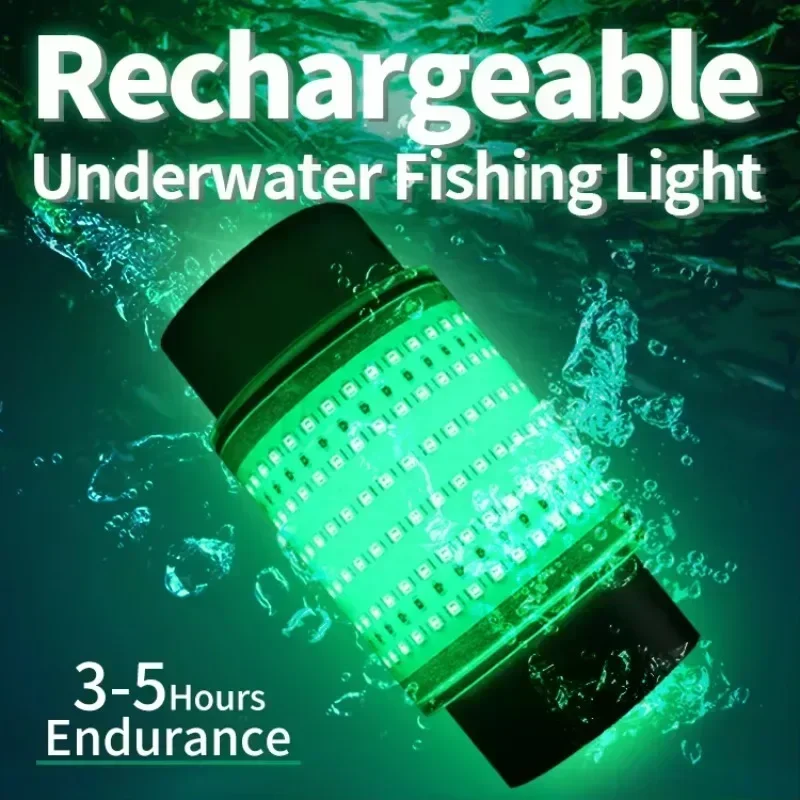 Sell like hot cakes 12V 6W Rechargeable LED Underwater Fishing Light  green color Squid fishing light