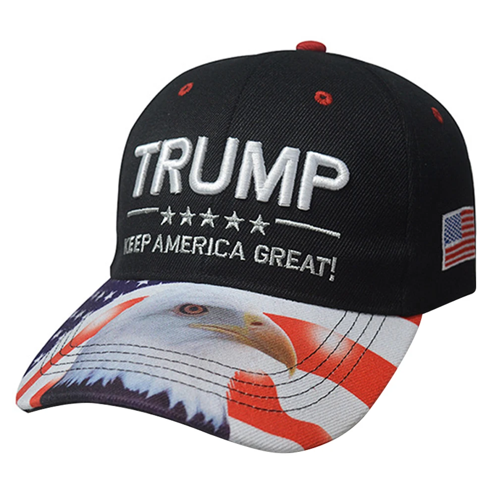 Trump Baseball Cap Casual Golf Caps Adjustable 3D Embroidery Hat Keep America Great with Eagle Pattern for Outdoor Sports