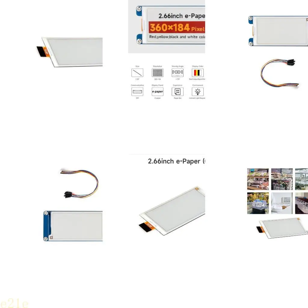 

E21E 2.66Inch E-Paper E-Ink Display HAT 360x184 Resolution Screen Module