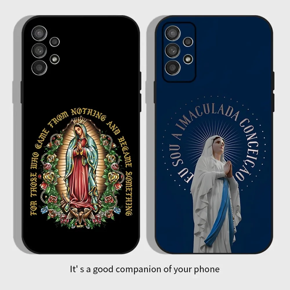 Virgen St.Mary Celestial Mother Phone Case For Samsung Galaxy A13,A21s,A22,A31,A32,A52,A53,A71,A80,A91 Soft Black Cover